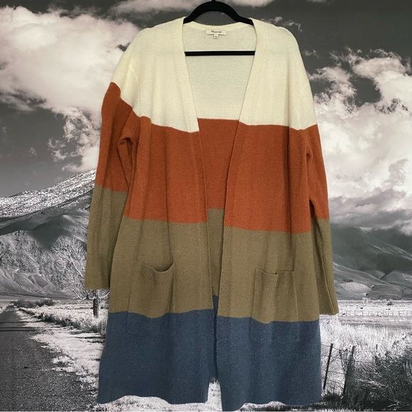Madewell Kent Color Block Cardigan - Picture 1 of 8